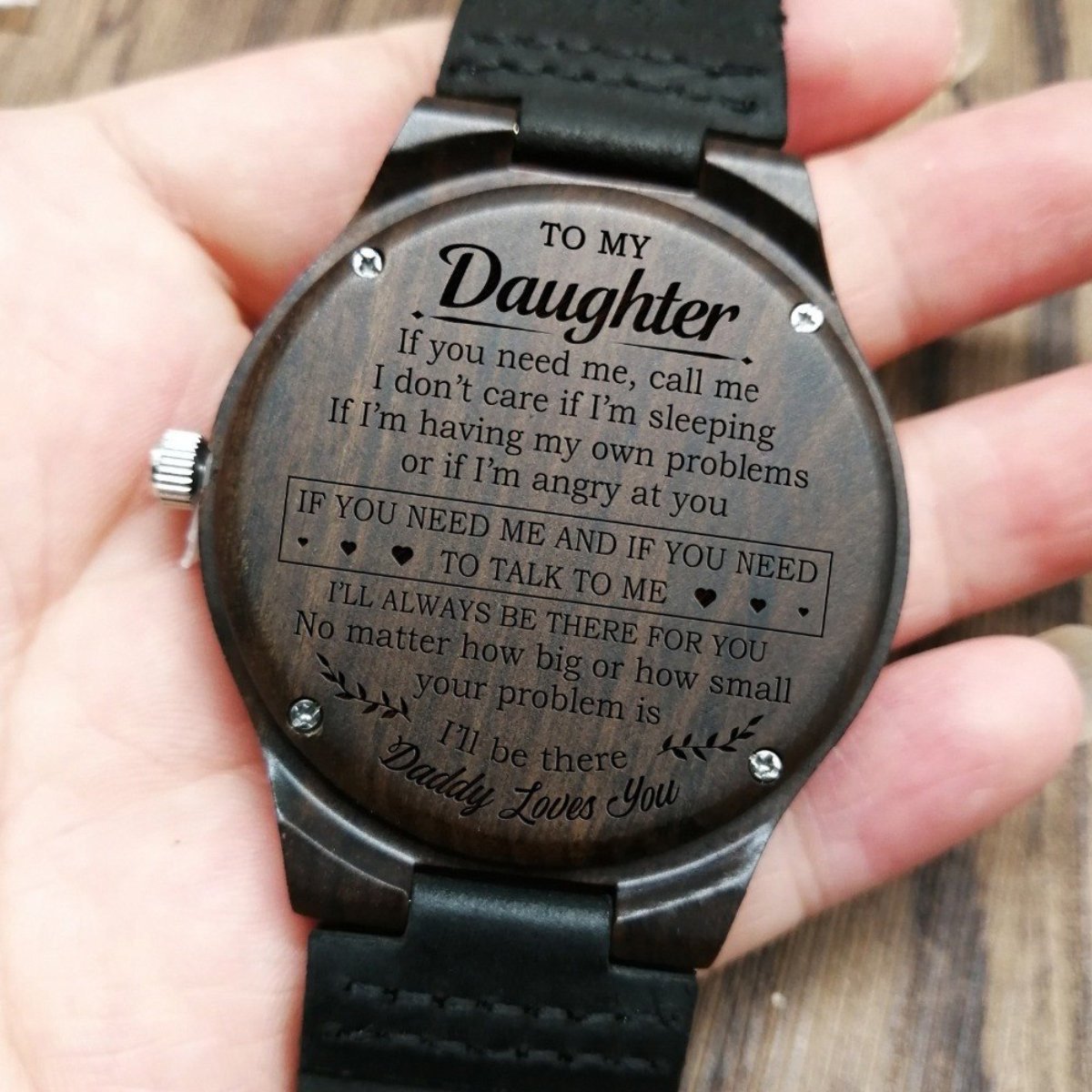 DAUGHTER DAD - To My Daughter Wooden Watch-A Loves Gift