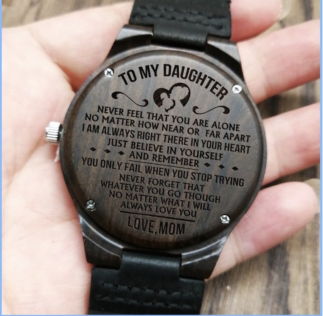 To My Daughter - Engraved Wooden Watch-A Loves Gift