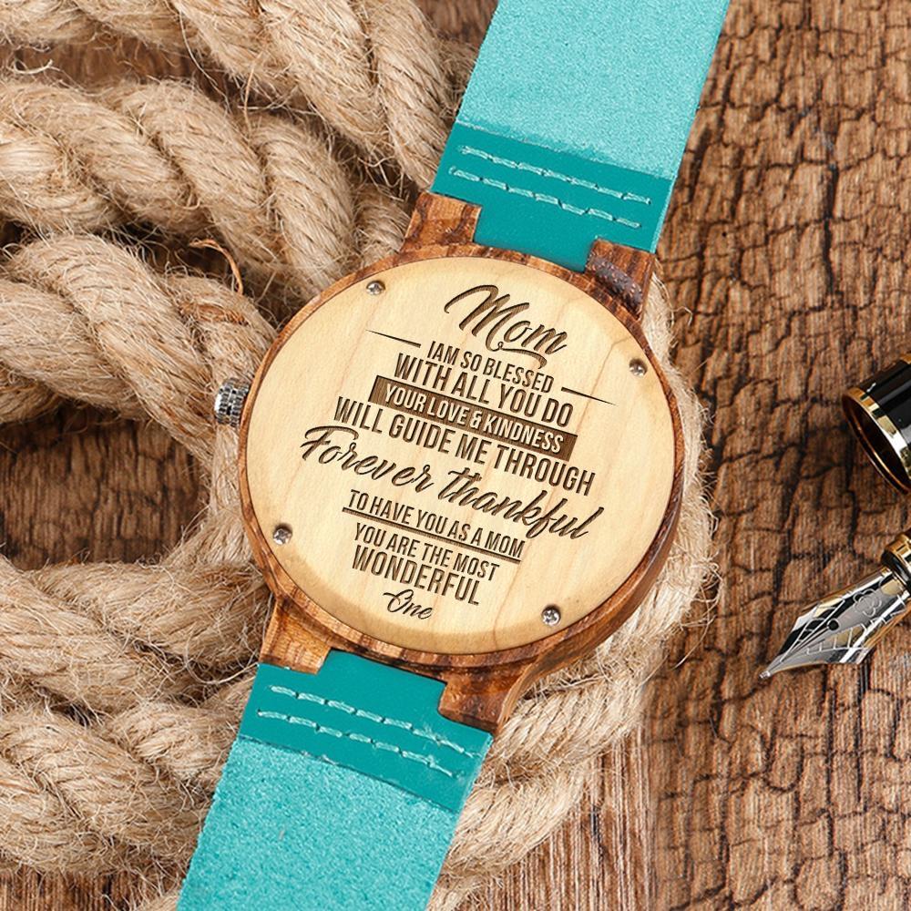 To My Mom - Engraved Wood Watch Gifts-A Loves Gift