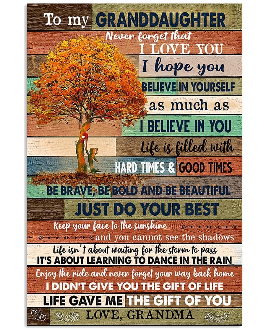 To My Granddaughter Poster-A Loves Gift