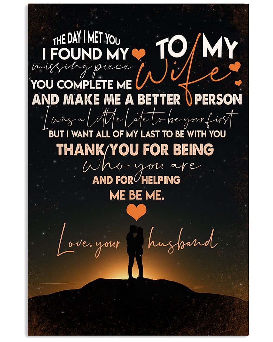 Perfect Gifts For Wife - To My Wife  Poster-A Loves Gift