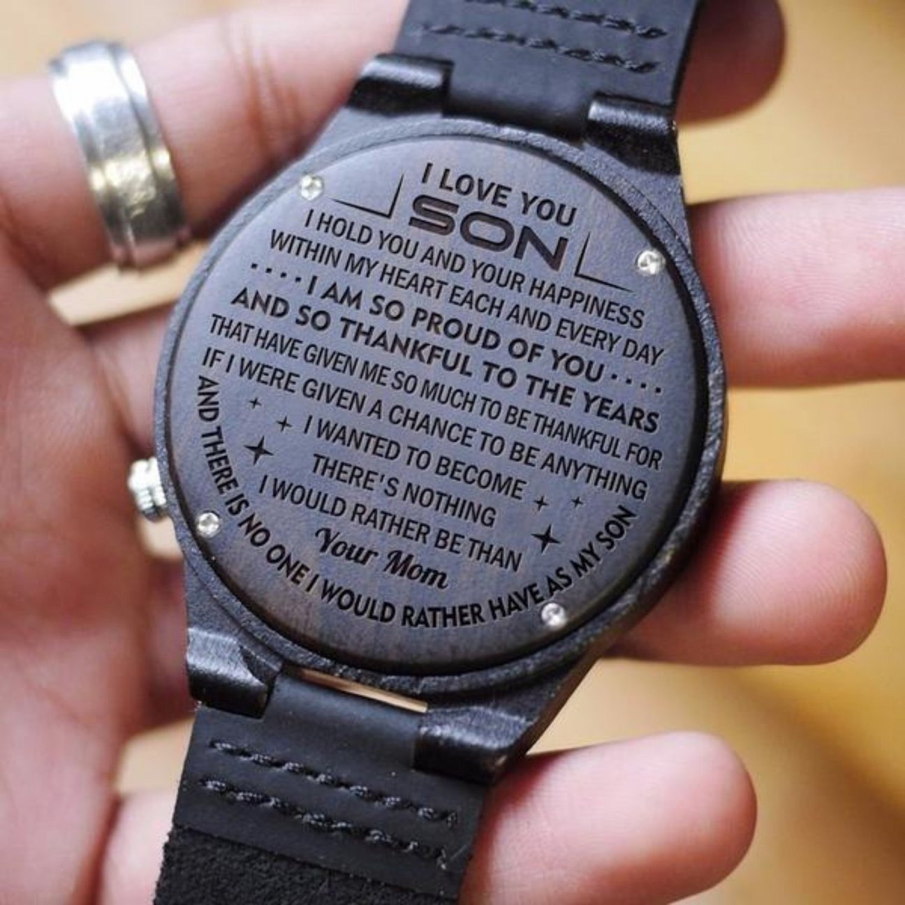 TO MY SON WOODEN WATCH - LOVE MOM/DAD-A Loves Gift