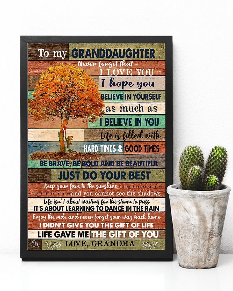 To My Granddaughter Poster-A Loves Gift