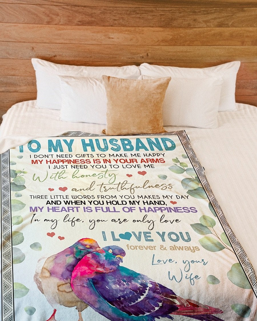 Fleece Blanket - To My Husband Fleece Blanket-A Loves Gift