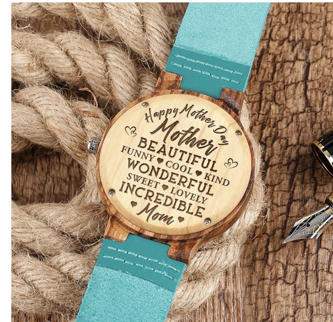 To My Mom - Engraved Wood Watch Gifts-A Loves Gift