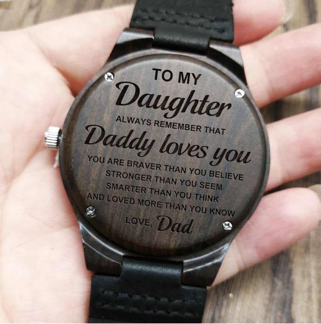 To My Daughter - Engraved Wooden Watch-A Loves Gift