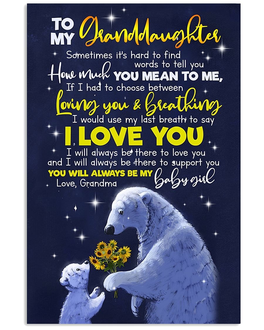 To My Granddaughter Poster-A Loves Gift
