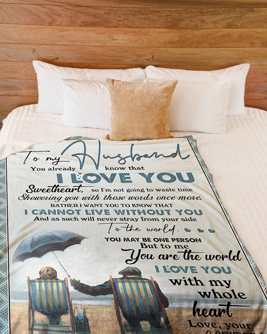 Fleece Blanket - To My Husband Fleece Blanket-A Loves Gift