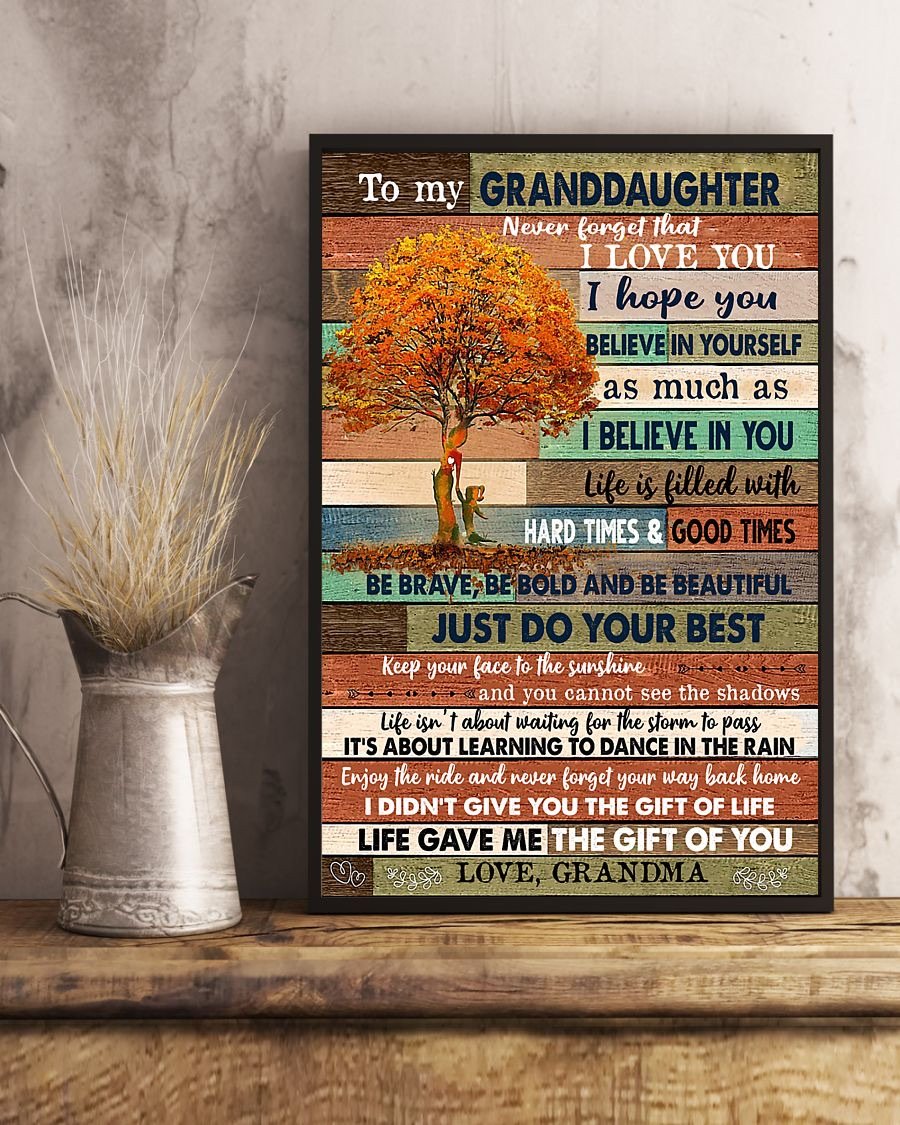 To My Granddaughter Poster-A Loves Gift