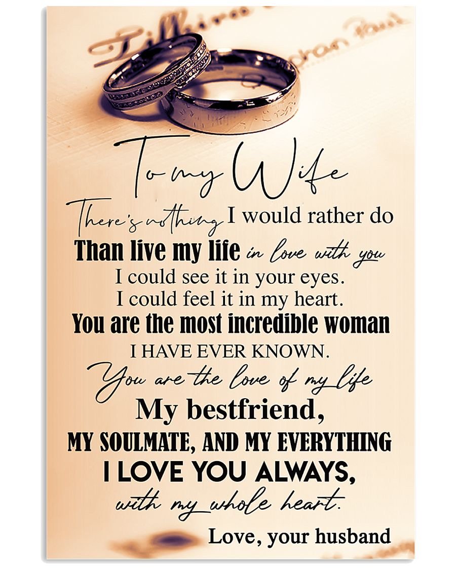 Perfect Gifts For Wife - To My Wife  Poster-A Loves Gift
