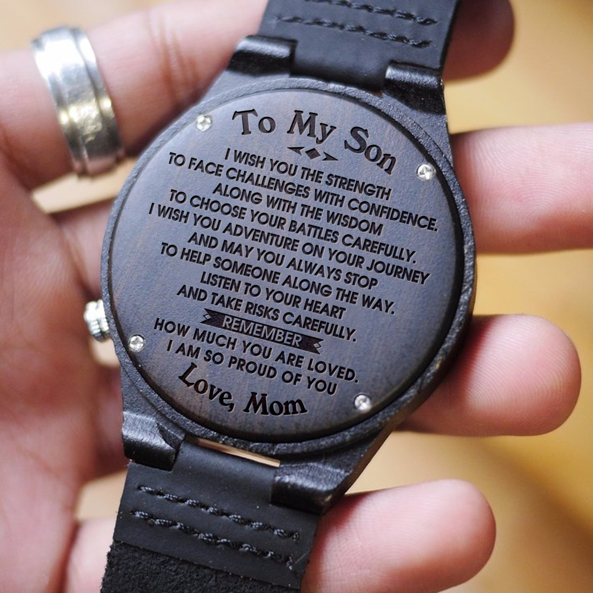 TO MY SON WOODEN WATCH - LOVE MOM/DAD-A Loves Gift