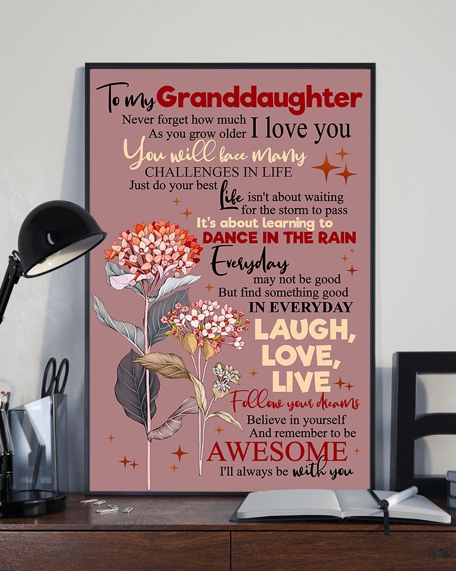 To My Granddaughter Poster-A Loves Gift