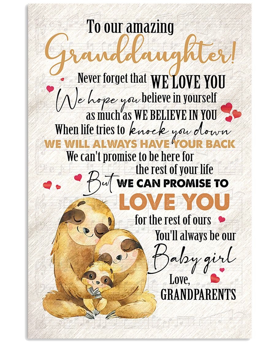 To My Granddaughter Poster-A Loves Gift