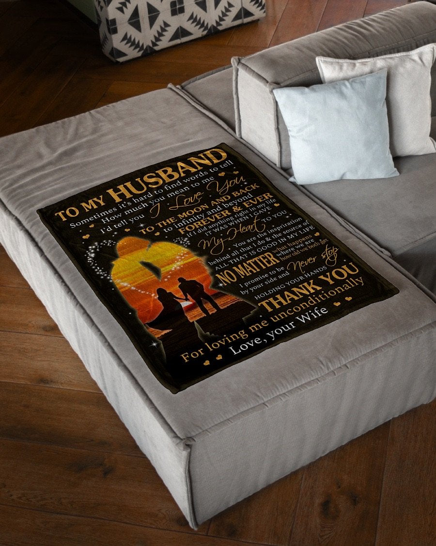 Fleece Blanket - To My Husband Fleece Blanket-A Loves Gift