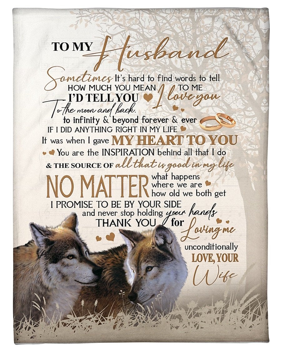 Fleece Blanket - To My Husband Fleece Blanket-A Loves Gift