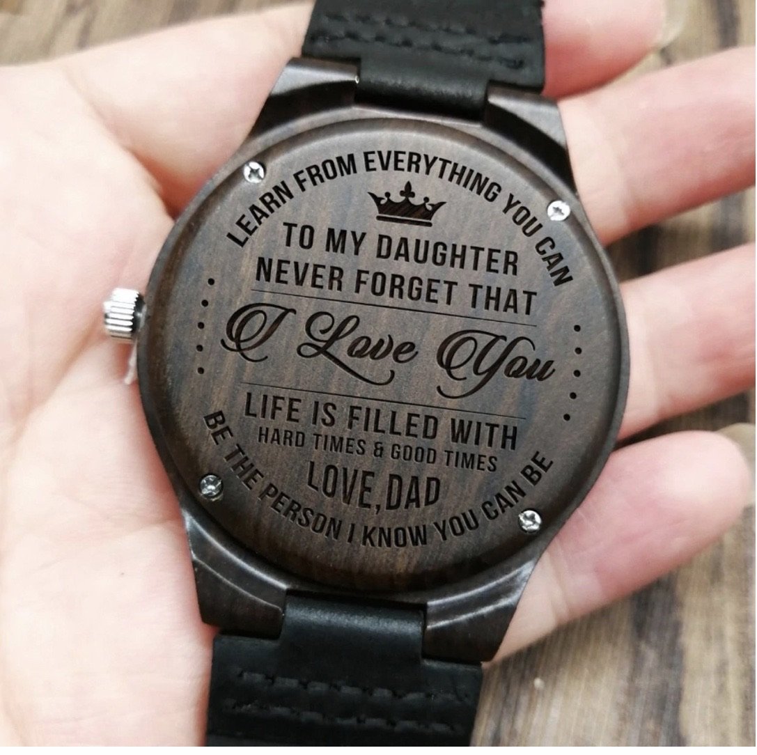 To My Daughter - Engraved Wooden Watch-A Loves Gift