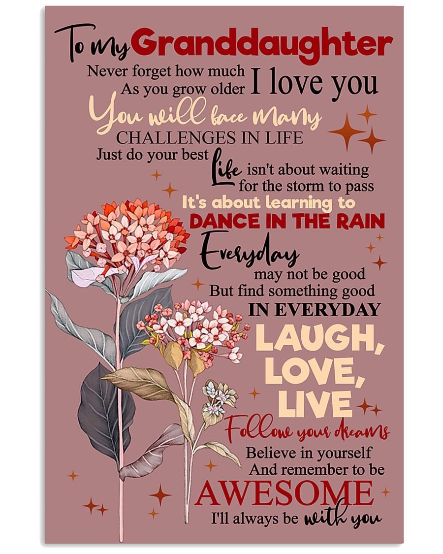 To My Granddaughter Poster-A Loves Gift