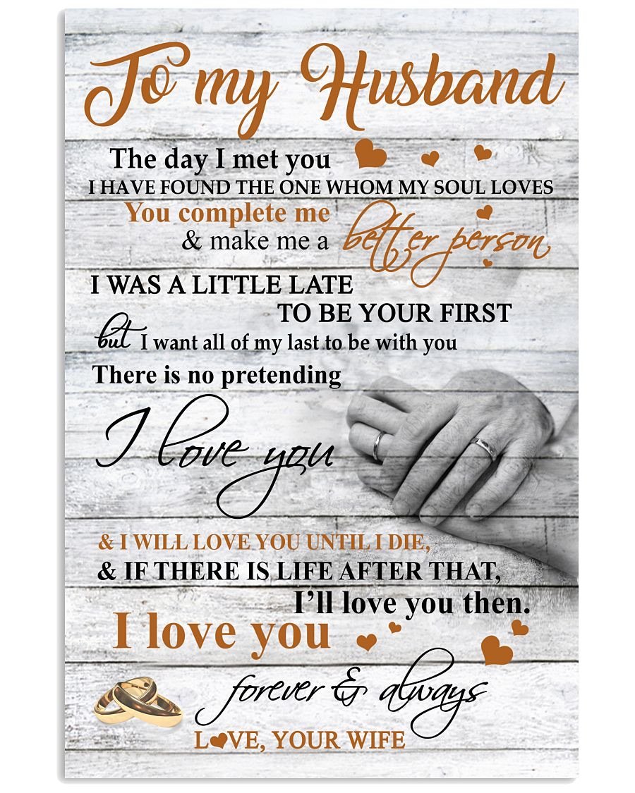 Perfect Gifts For Husband - To My Husband Poster-A Loves Gift