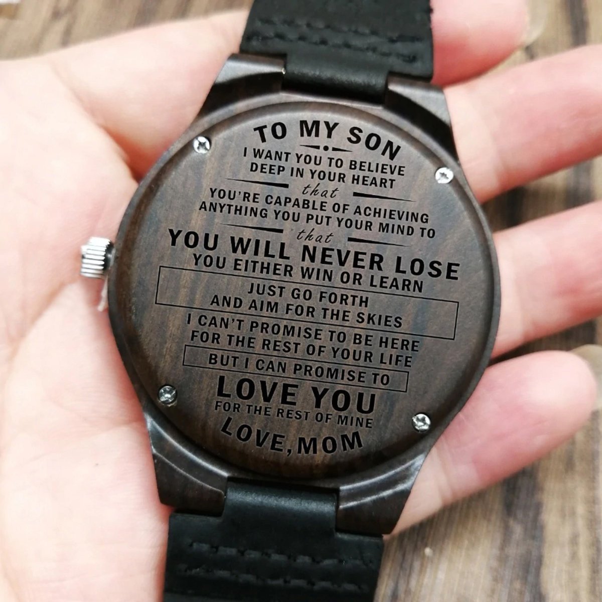 TO MY SON WOODEN WATCH - LOVE MOM/DAD-A Loves Gift