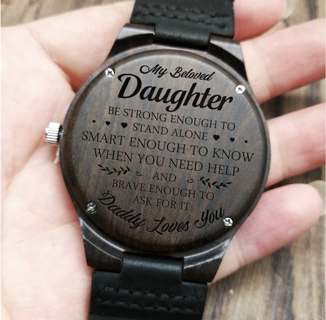 To My Daughter - Engraved Wooden Watch-A Loves Gift