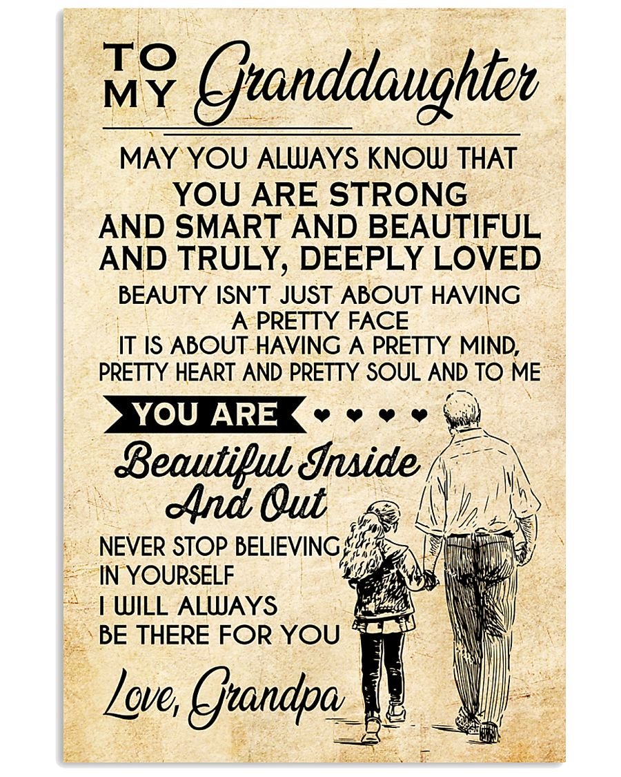 UTo My Granddaughter Poster-A Loves Gift