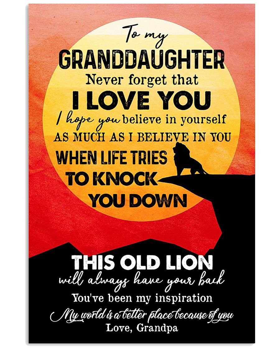To My Granddaughter Poster-A Loves Gift
