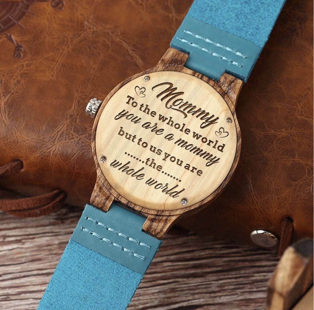 To My Mom - Engraved Wood Watch Gifts-A Loves Gift