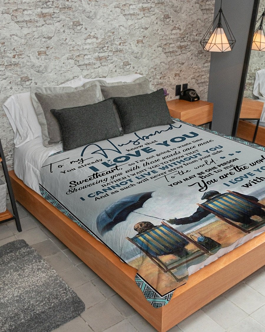 Fleece Blanket - To My Husband Fleece Blanket-A Loves Gift