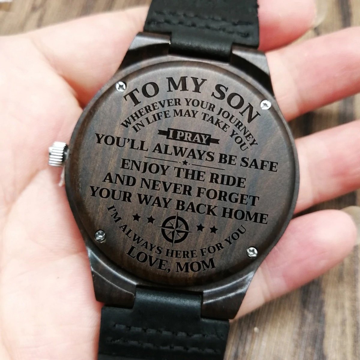 TO MY SON WOODEN WATCH - LOVE MOM/DAD-A Loves Gift