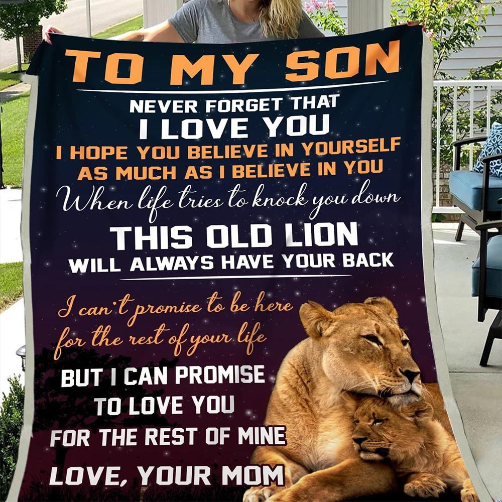 To My Son From Lion Mom Blanket Christmas Gift For Son-A Loves Gift