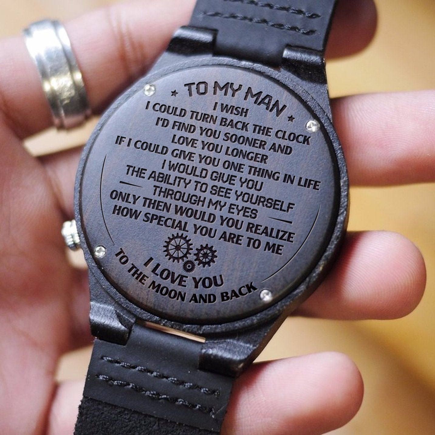 MY MAN - I'D FIND YOU SOONER - WOOD WATCH Engraved Gifts Watch