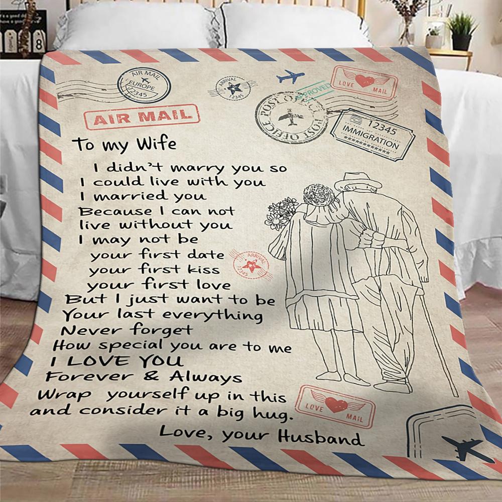 To My Wife I Married You Because I Can Not Live Without You Fleece Blanket Gift For Wife-A Loves Gift