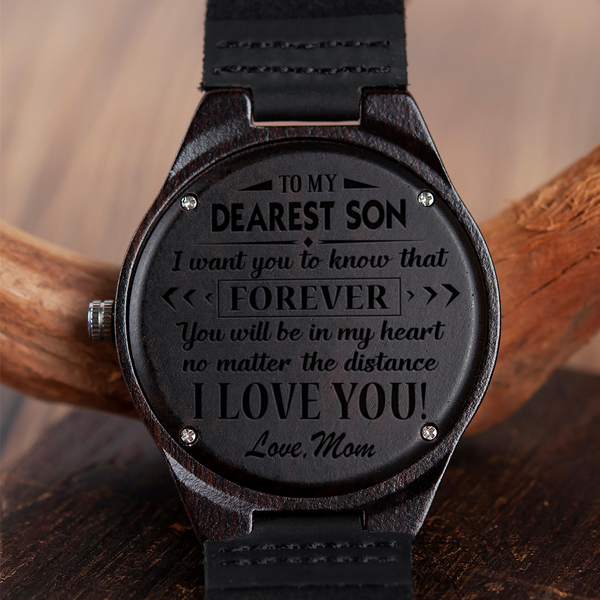 SON MOM - NO MATTER THE DISTANCE - WOOD WATCH