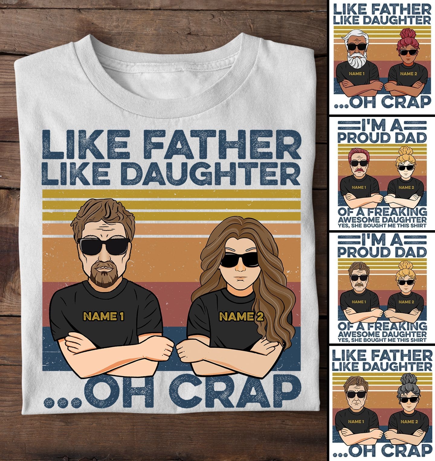 Like Father Like Daughter - Personalized Shirt Father's Day - Australian Version