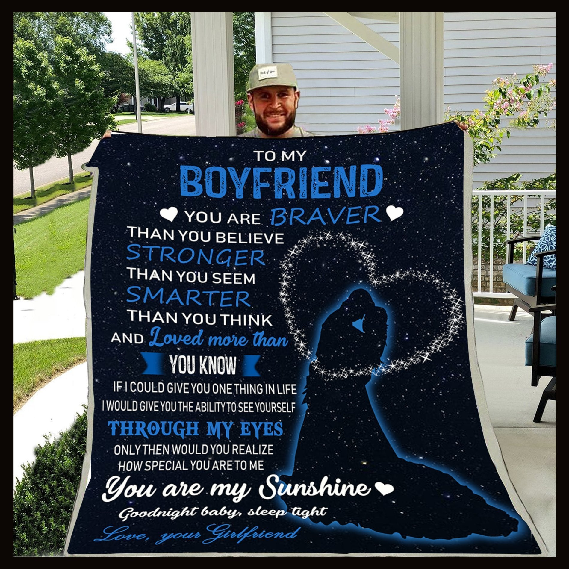 To My Boyfriend You Are My Sunshine Blanket Christmas Gift For Boyfriend-A Loves Gift