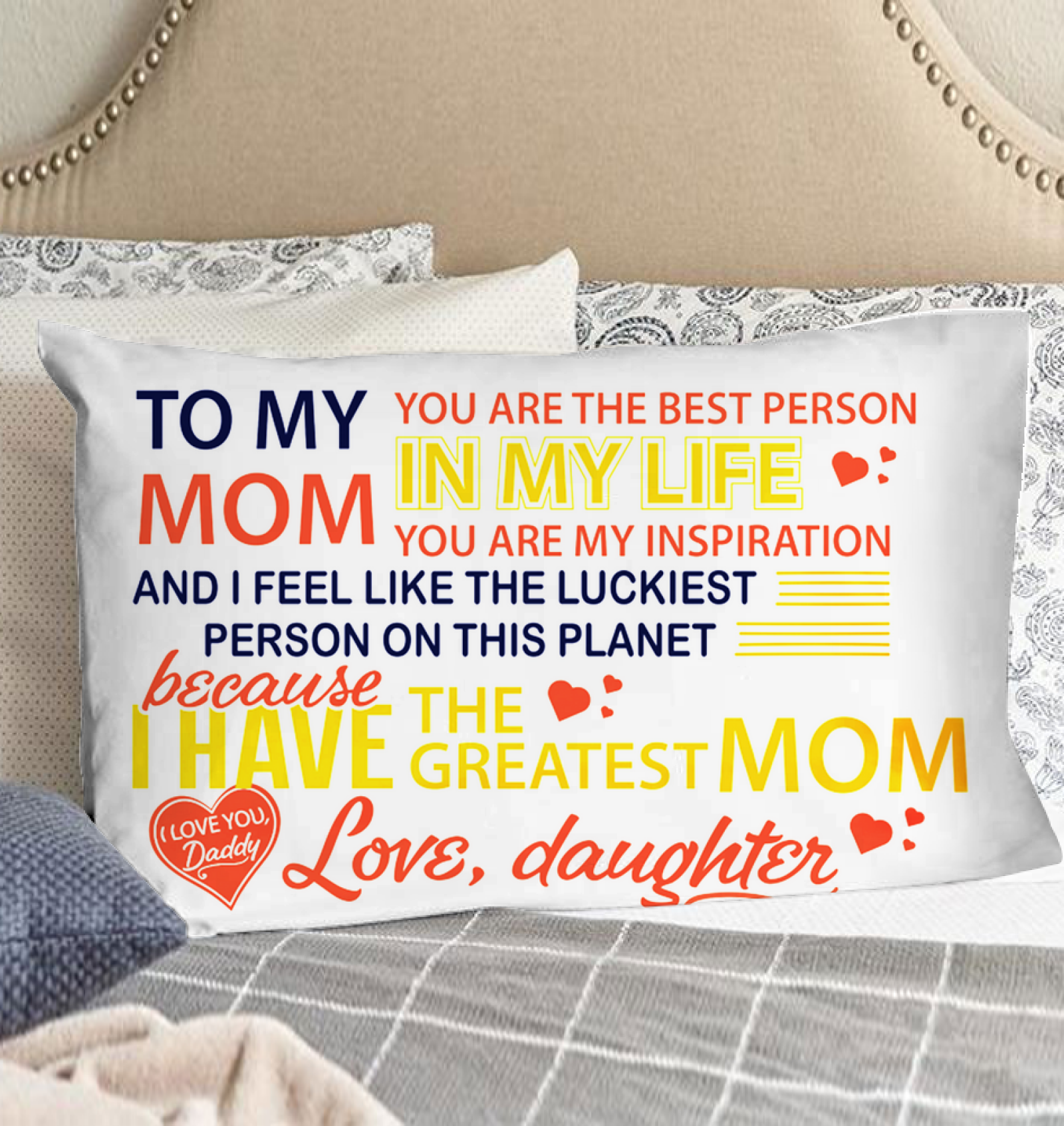 Custom Pillow To My Mom Pillow Best Pillow - Pillow Covers-A Loves Gift