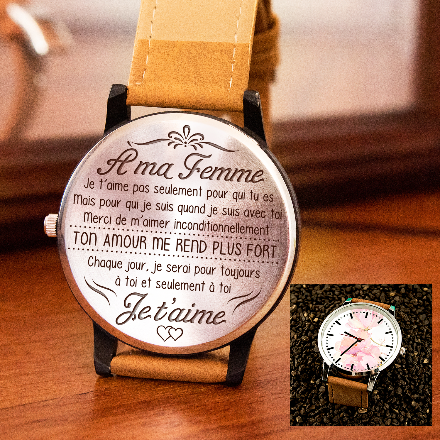 À MA FEMME - TON AMOUR ME REND PLUS FORT - BEE WATCH Silver Braun