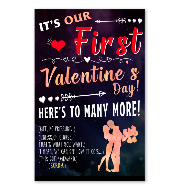It's Our First Valentine's Day Poster Awesome Gift For Him For Her-A Loves Gift