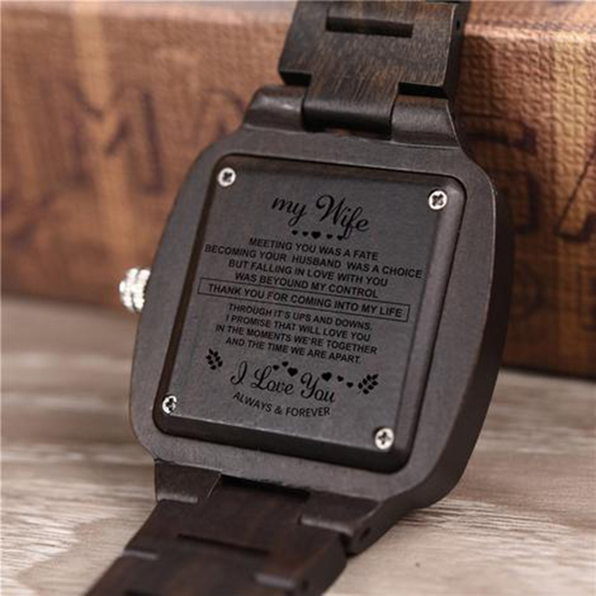 Engraved Wooden Watch - Great Gifts For Your Wife-A Loves Gift