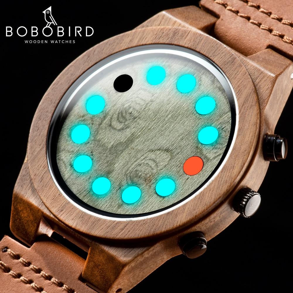 Wood Watch Unique Luminous 12 Holes Timer Design Sports Casual Watches Great Men's Gifts-A Loves Gift