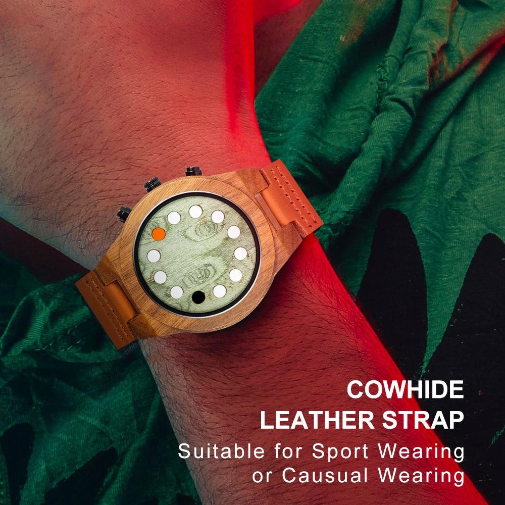 Wood Watch Unique Luminous 12 Holes Timer Design Sports Casual Watches Great Men's Gifts-A Loves Gift
