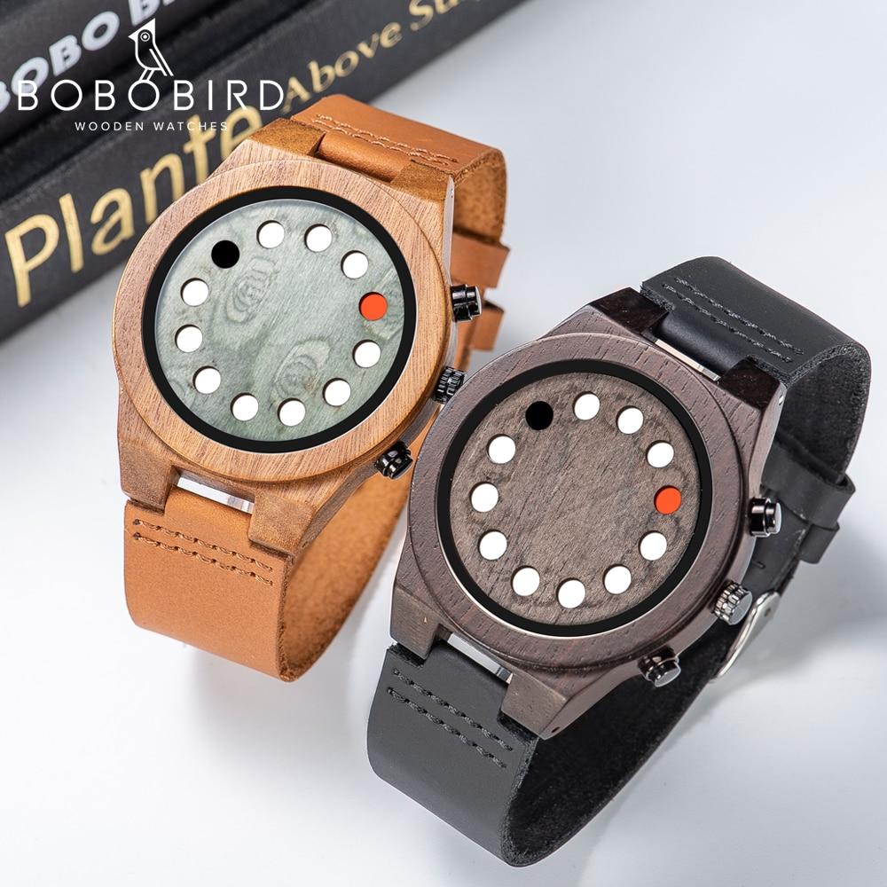 Wood Watch Unique Luminous 12 Holes Timer Design Sports Casual Watches Great Men's Gifts-A Loves Gift