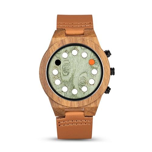 Wood Watch Unique Luminous 12 Holes Timer Design Sports Casual Watches Great Men's Gifts-A Loves Gift