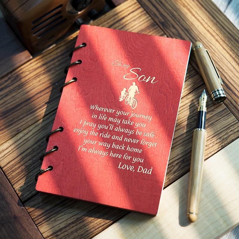 Wood Notebook for Planner Journal Diary Birthday/ Christmas Gifts Personalised for Daughter/Son/Wife-A Loves Gift