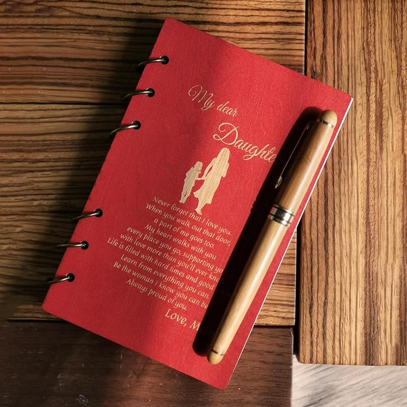 Wood Notebook for Planner Journal Diary Birthday/ Christmas Gifts Personalised for Daughter-A Loves Gift