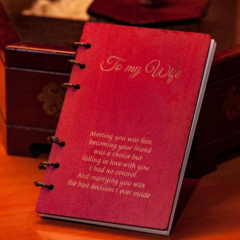 Wood Notebook for Planner Journal Diary Birthday/ Christmas Gifts Personalised for Daughter/Son/Wife-A Loves Gift