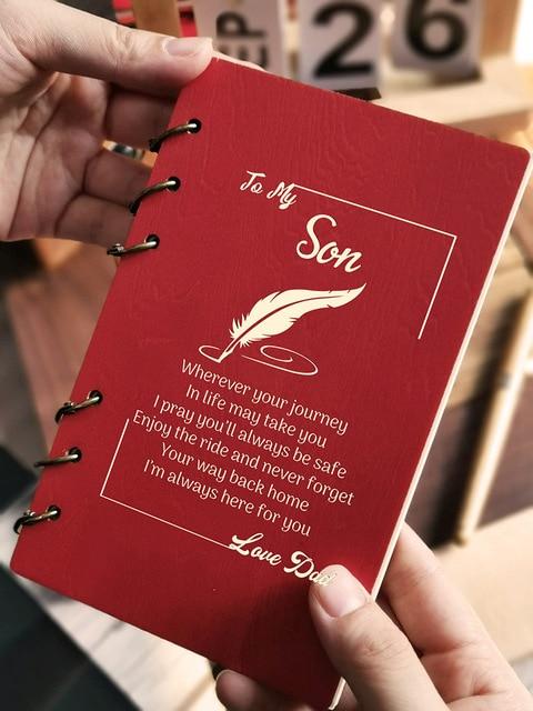 Wood Notebook for Planner Journal Diary Birthday/ Christmas Gifts Personalised for Daughter/Son/Wife-A Loves Gift