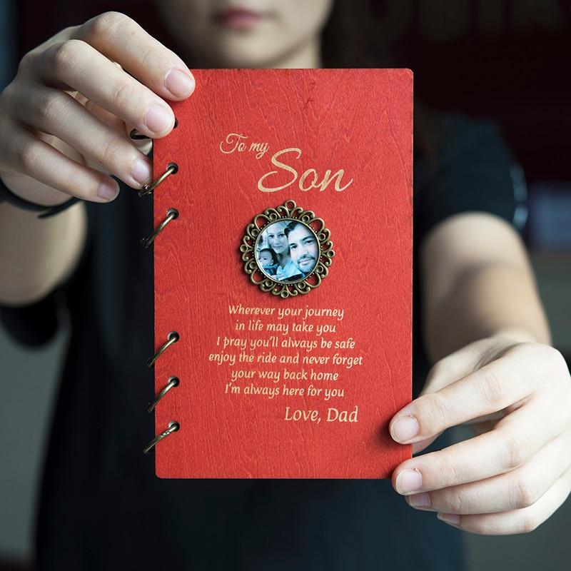 Wood Notebook for Planner Journal Diary Birthday/ Christmas Gifts Personalised for Daughter/Son/Wife-A Loves Gift