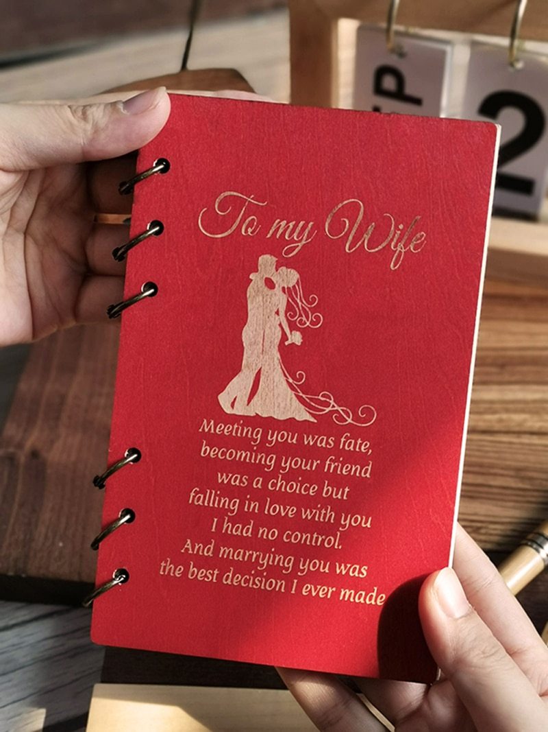 Wood Notebook for Planner Journal Diary Birthday/ Christmas Gifts Personalised for Daughter/Son/Wife-A Loves Gift