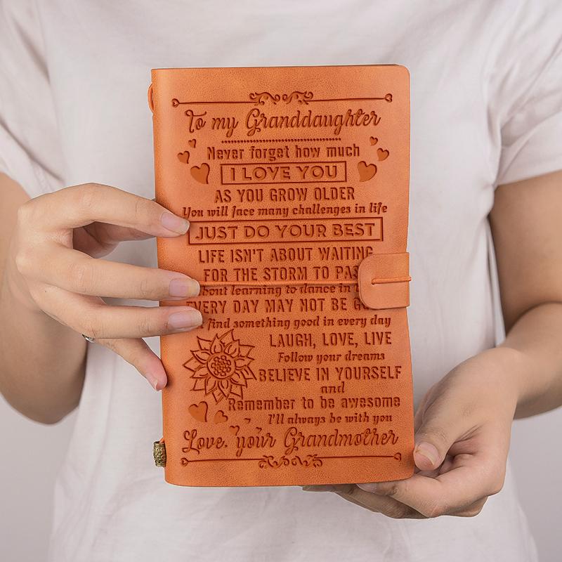 To Granddaughter Leather Journal Notebook - Granddaughter Christmas Gifts-A Loves Gift